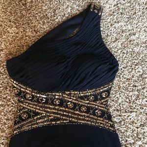 Navy and Gold Formal Dress